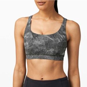 Lululemon Energy Bra, Velocity Mesh Island Mist Black, 6